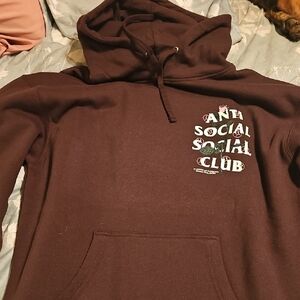 Anti Social Social Club Dark Brown Hoodie Sad Boyz Colliab